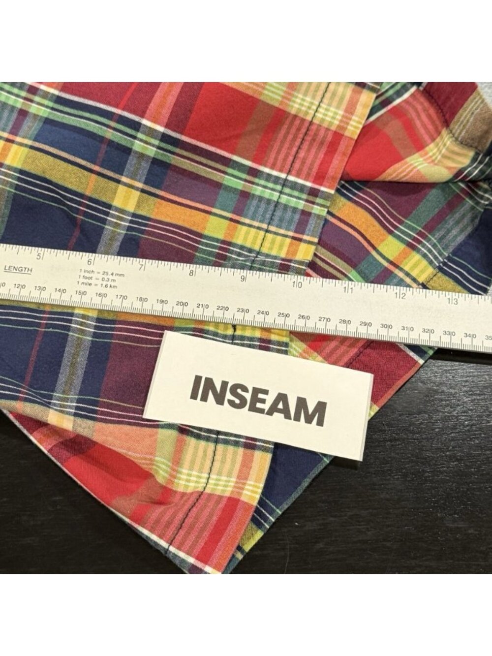 Polo Ralph Lauren Y2K Mens 38 Red Plaid Cotton Multi Color Preppy Golf - Picture 8 of 8